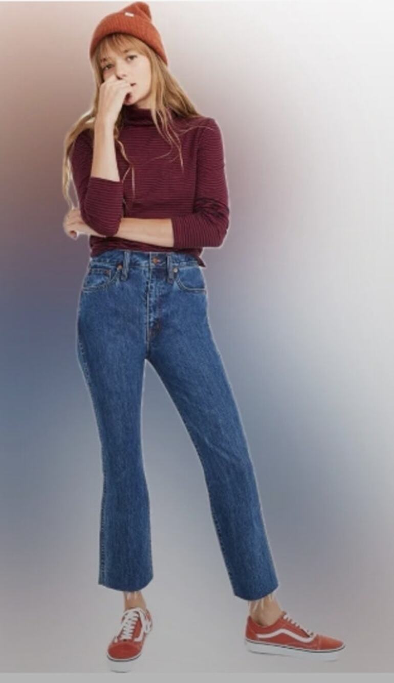 Madewell Rigid Demi Boot Crop Fray Edge Ankle Denim Blue Jeans Size 27